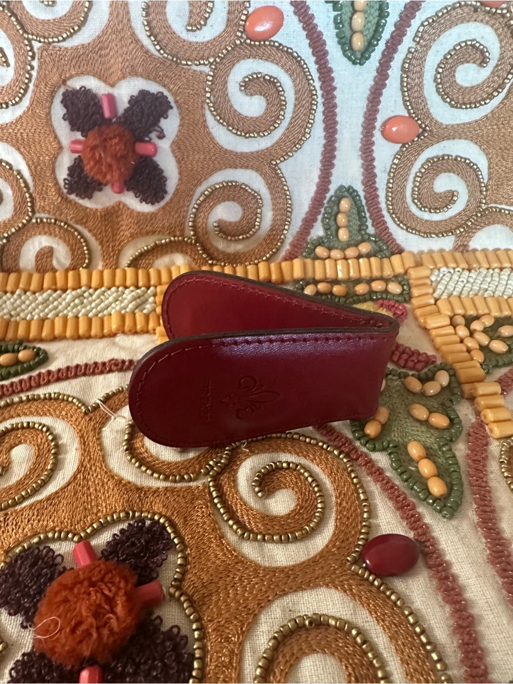Red Leather Money Clip - Embossed Logo